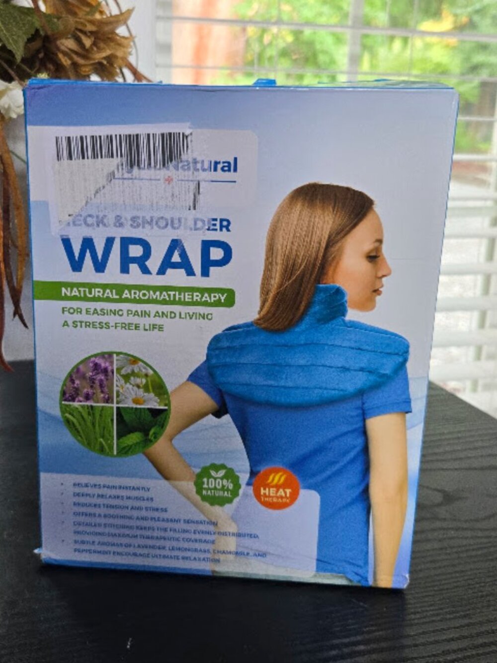 NWT PhysioNatural Natural AromaTherapy Neck & Shoulder Heating Wrap